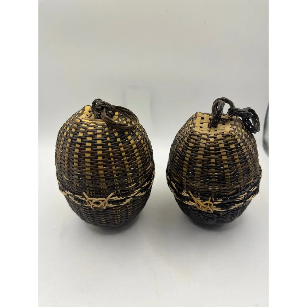 Woven Egg Shaped Trinket Box Set‎ Decorative Storage Containers
